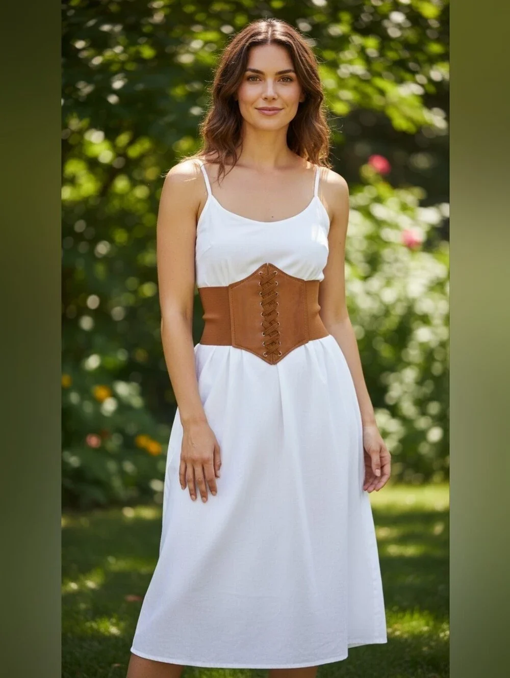 Corset Style Wide Girdle Fashion Elastic Faux Leather Skinny Elastic Waist‎ Belt